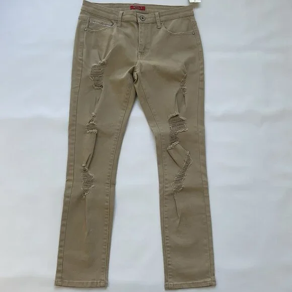 Guess Men’s Nico Destroyed Skinny Jeans Light Beige Size 34X32 - Picture 7 of 16
